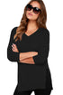 Sexy Heather Black V Neck Sweater